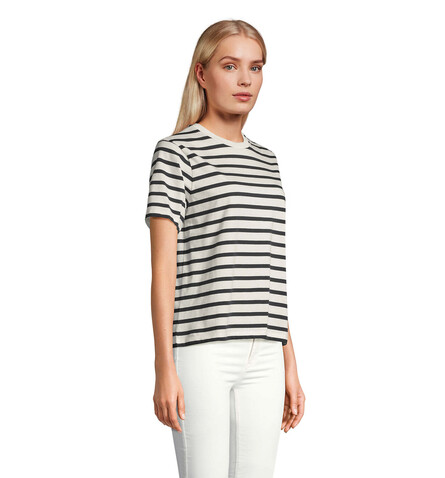 LEGEND DAMEN-T-SHIRT - Off White| Navy bedrucken, Art.-Nr. S04776-AZ-S LEGEND DAMEN-T-SHIRT - Off White| Navy bedrucken, Art.-Nr. S04776-AZ-S