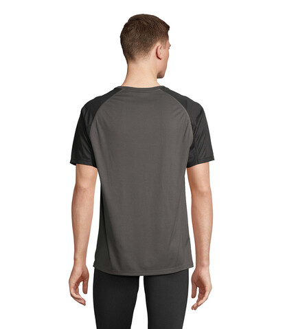 VORTEX RAGLAN T-SHIRT - Black/Charcoal Grey bedrucken, Art.-Nr. S04787-BI-M VORTEX RAGLAN T-SHIRT - Black/Charcoal Grey bedrucken, Art.-Nr. S04787-BI-M