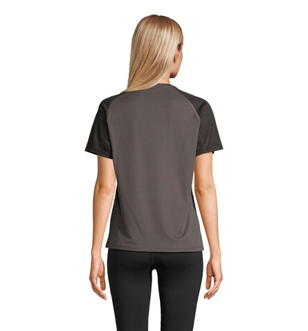 VORTEX WOMEN RAGLAN T-SHIRT - Black/Charcoal Grey bedrucken, Art.-Nr. S04788-BI-XS VORTEX WOMEN RAGLAN T-SHIRT - Black/Charcoal Grey bedrucken, Art.-Nr. S04788-BI-XS