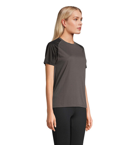 VORTEX WOMEN RAGLAN T-SHIRT - Black/Charcoal Grey bedrucken, Art.-Nr. S04788-BI-XS VORTEX WOMEN RAGLAN T-SHIRT - Black/Charcoal Grey bedrucken, Art.-Nr. S04788-BI-XS