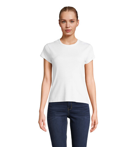 SARA WOMEN'S RIBBED T-SHIRT - White bedrucken, Art.-Nr. S04814-WH-XL SARA WOMEN'S RIBBED T-SHIRT - White bedrucken, Art.-Nr. S04814-WH-XL