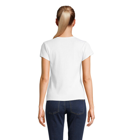 SARA WOMEN'S RIBBED T-SHIRT - White bedrucken, Art.-Nr. S04814-WH-XL SARA WOMEN'S RIBBED T-SHIRT - White bedrucken, Art.-Nr. S04814-WH-XL