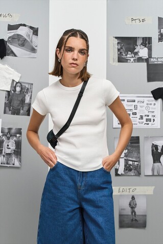 SARA WOMEN'S RIBBED T-SHIRT - White bedrucken, Art.-Nr. S04814-WH-XL SARA WOMEN'S RIBBED T-SHIRT - White bedrucken, Art.-Nr. S04814-WH-XL