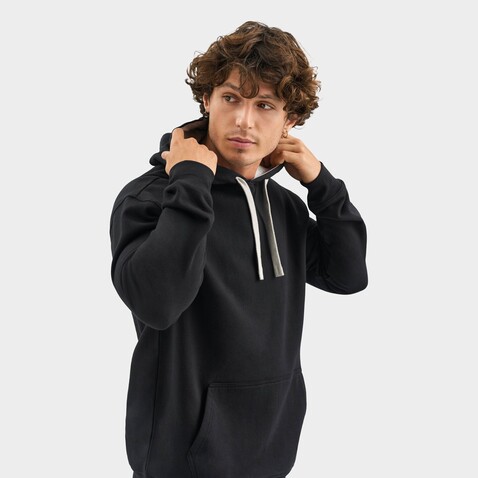 CAMERON HOODED SWEATSHIRT - Black/Grey Melange bedrucken, Art.-Nr. S04853-JK-XS CAMERON HOODED SWEATSHIRT - Black/Grey Melange bedrucken, Art.-Nr. S04853-JK-XS