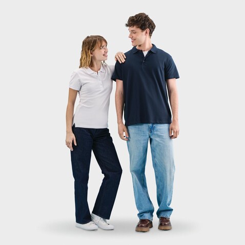 PEOPLE DAMEN POLO 210g - White bedrucken, Art.-Nr. S11310-WH-L