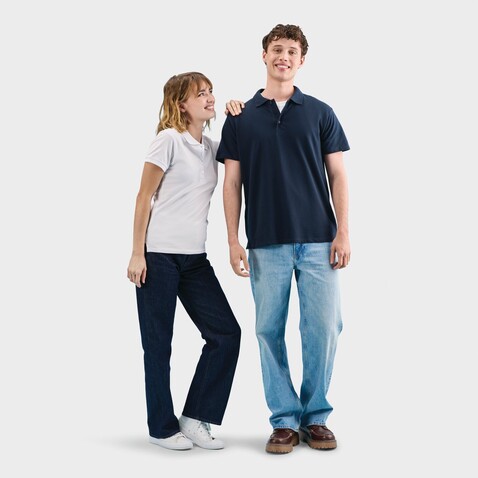 PEOPLE DAMEN POLO 210g - White bedrucken, Art.-Nr. S11310-WH-L