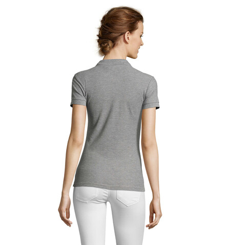 PEOPLE DAMEN POLO 210g - Grau-Melange 2 bedrucken, Art.-Nr. S11310-GY-XXL