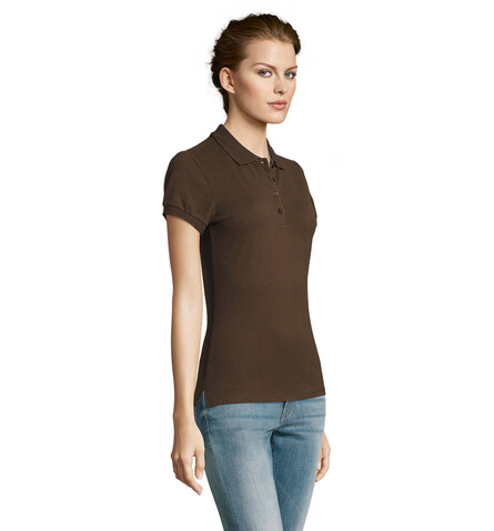 PEOPLE DAMEN POLO 210g - Chocolate bedrucken, Art.-Nr. S11310-CH-S PEOPLE DAMEN POLO 210g - Chocolate bedrucken, Art.-Nr. S11310-CH-S
