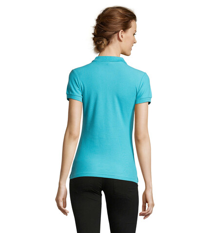 PEOPLE DAMEN POLO 210g - Atoll-Blau bedrucken, Art.-Nr. S11310-AL-XXL