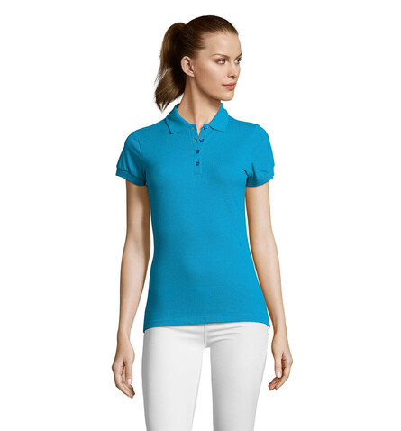 PASSION DAMEN POLO 170g - Aqua bedrucken, Art.-Nr. S11338-AQ-S