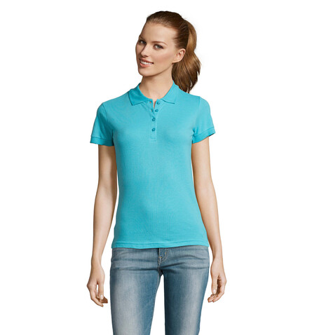 PASSION DAMEN POLO 170g - Atoll-Blau bedrucken, Art.-Nr. S11338-AL-S