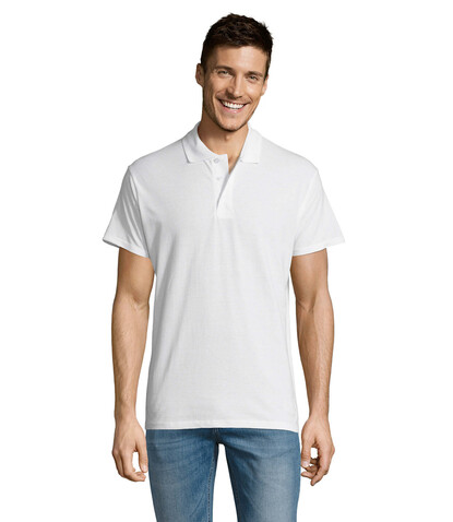 SUMMER II MEN Polo 170g - White bedrucken, Art.-Nr. S11342-WH-S