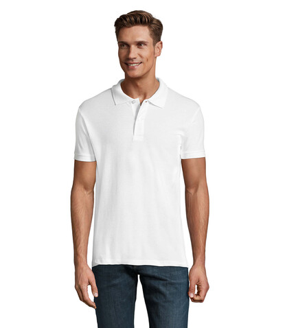 PERFECT MEN Polo 180g - White bedrucken, Art.-Nr. S11346-WH-S