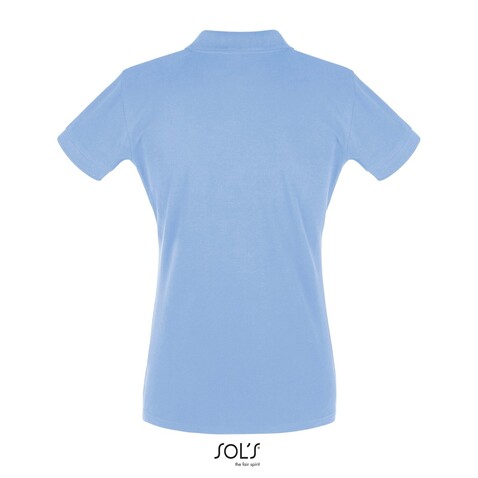 PERFECT DAMEN POLO 180g - Sky Blue Pique bedrucken, Art.-Nr. S11347-SP-L PERFECT DAMEN POLO 180g - Sky Blue Pique bedrucken, Art.-Nr. S11347-SP-L