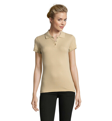 PERFECT DAMEN POLO 180g - Sand bedrucken, Art.-Nr. S11347-SA-M