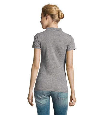 PERFECT DAMEN POLO 180g - Grau-Melange 2 bedrucken, Art.-Nr. S11347-GY-L
