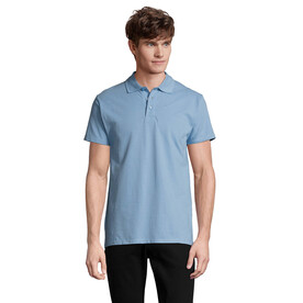 SPRING II MEN Polo 210g - Sky Blue Pique bedrucken, Art.-Nr. S11362-SP-XXL