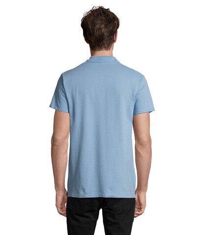 SPRING II MEN Polo 210g - Sky Blue Pique bedrucken, Art.-Nr. S11362-SP-S
