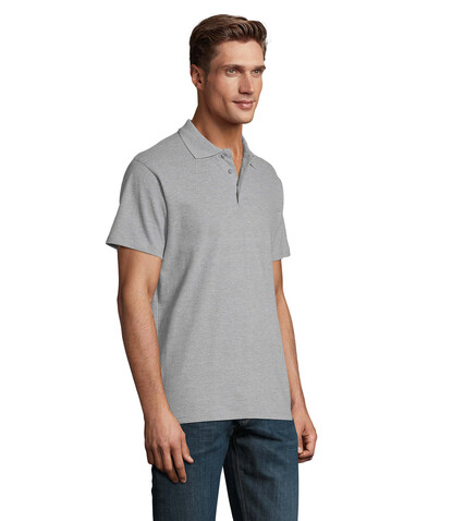 SPRING II MEN Polo 210g - Grau-Melange 2 bedrucken, Art.-Nr. S11362-GY-XXL