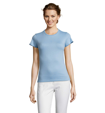 MISS DAMENT-SHIRT 150g - Sky Blue bedrucken, Art.-Nr. S11386-SK-XXL MISS DAMENT-SHIRT 150g - Sky Blue bedrucken, Art.-Nr. S11386-SK-XXL