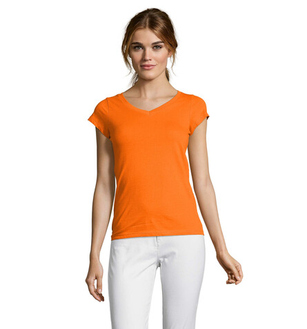 MOON DAMENT-SHIRT 150g - Orange bedrucken, Art.-Nr. S11388-OR-3XL
