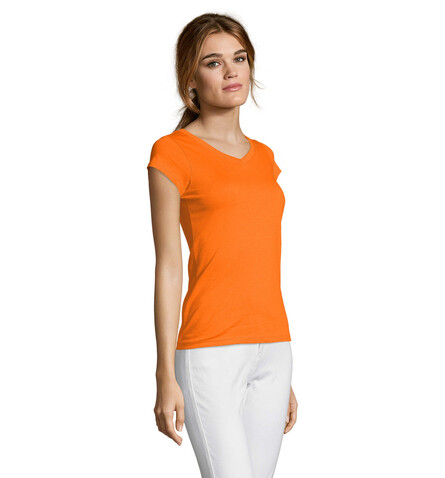 MOON DAMENT-SHIRT 150g - Orange bedrucken, Art.-Nr. S11388-OR-3XL