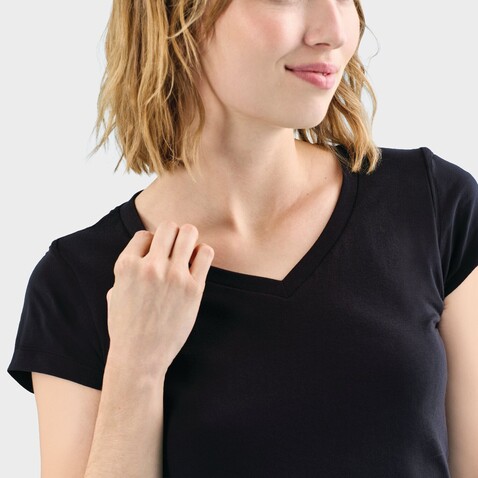 MOON DAMENT-SHIRT 150g - Deep Black bedrucken, Art.-Nr. S11388-DB-3XL