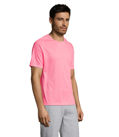 SPORTY MEN T-Shirt - Neon-Rosa 2 bedrucken, Art.-Nr. S11939-NP-3XL