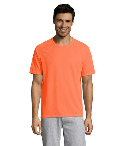 SPORTY MEN T-Shirt - Neon Orange bedrucken, Art.-Nr. S11939-NO-L