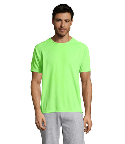 SPORTY MEN T-Shirt - Neon Green bedrucken, Art.-Nr. S11939-NG-3XL