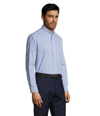 BOSTON OXFORD MEN'S SHIRT - Sky Blue bedrucken, Art.-Nr. S16000-SK-4XL