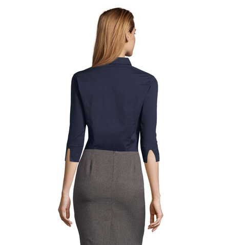 EFFECT STRETCH WOMEN SHIRT - Dark Blue bedrucken, Art.-Nr. S17010-EF-S EFFECT STRETCH WOMEN SHIRT - Dark Blue bedrucken, Art.-Nr. S17010-EF-S