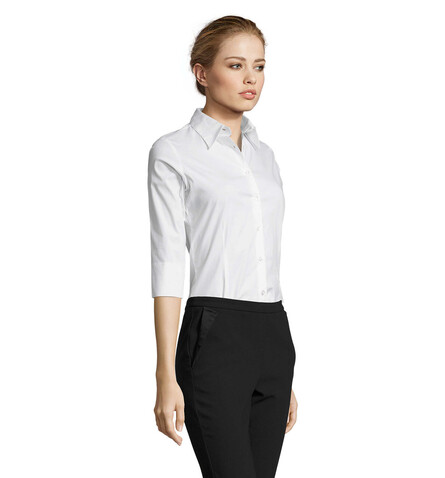 EFFECT STRETCH WOMEN SHIRT - White bedrucken, Art.-Nr. S17010-WH-L EFFECT STRETCH WOMEN SHIRT - White bedrucken, Art.-Nr. S17010-WH-L