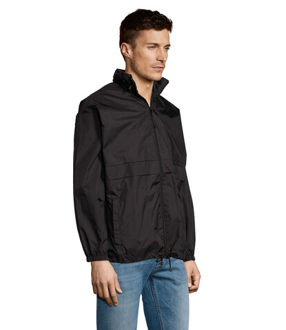 SURF Unisex Windbreaker - Schwarz bedrucken, Art.-Nr. S32000-BK-XL