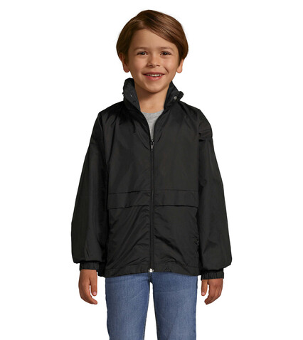 SURF KIDS WINDBREAKER 210g - Schwarz bedrucken, Art.-Nr. S32300-BK-3XL