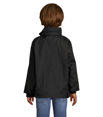 SURF KIDS WINDBREAKER 210g - Schwarz bedrucken, Art.-Nr. S32300-BK-3XL