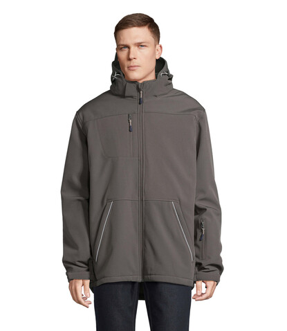 ROCK MEN WINTER SOFTSHELL - Anthrazitgrau bedrucken, Art.-Nr. S46604-CR-L