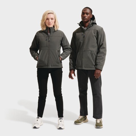 ROCK MEN WINTER SOFTSHELL - Anthrazitgrau bedrucken, Art.-Nr. S46604-CR-L