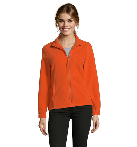 NORTH DAMEN FL JACKE  300g - Orange bedrucken, Art.-Nr. S54500-OR-M