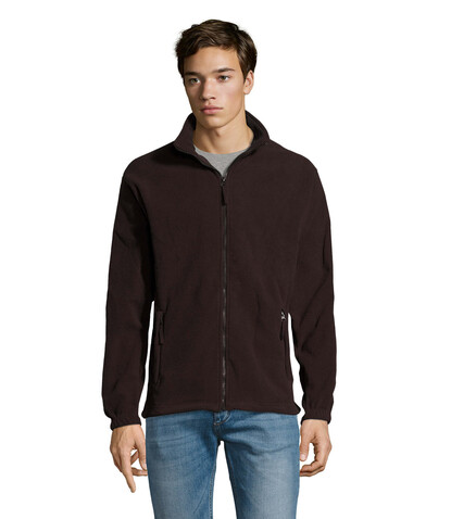 NORTH MEN Fleece-Jacke - Dark Chocolate bedrucken, Art.-Nr. S55000-DC-3XL NORTH MEN Fleece-Jacke - Dark Chocolate bedrucken, Art.-Nr. S55000-DC-3XL