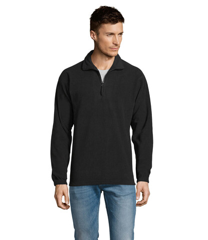 NESS SWEAT FLEECE 1/4 ZIP - Schwarz bedrucken, Art.-Nr. S56000-BK-5XL