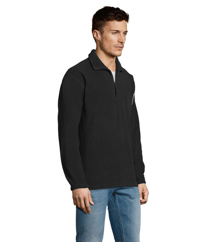 NESS SWEAT FLEECE 1/4 ZIP - Schwarz bedrucken, Art.-Nr. S56000-BK-5XL