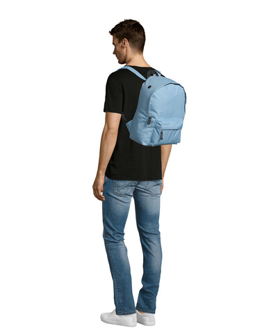RIDER POLYESTER RUCKSACK - Sky Blue bedrucken, Art.-Nr. S70100-SK-M RIDER POLYESTER RUCKSACK - Sky Blue bedrucken, Art.-Nr. S70100-SK-M