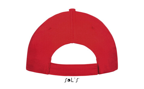 SUNNY FIVE PANEL CAP 180g - Rot / Weiß bedrucken, Art.-Nr. S88110-RE-M