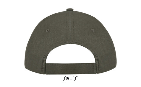 SUNNY FIVE PANEL CAP 180g - Army/Beige bedrucken, Art.-Nr. S88110-AE-M