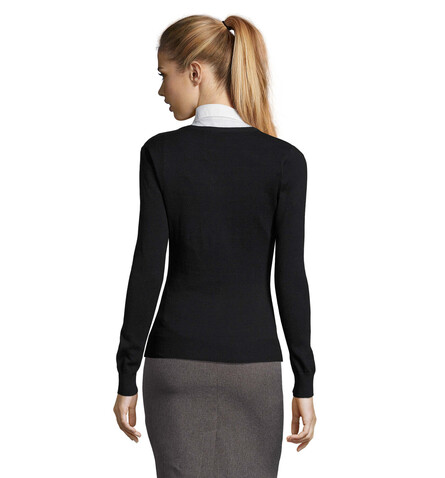 GALAXY WOMEN V-NECK SWEATER - Navy bedrucken, Art.-Nr. S90010-NY-M