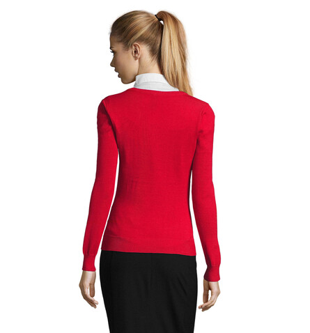 GALAXY WOMEN V-NECK SWEATER - Red bedrucken, Art.-Nr. S90010-RD-XL GALAXY WOMEN V-NECK SWEATER - Red bedrucken, Art.-Nr. S90010-RD-XL