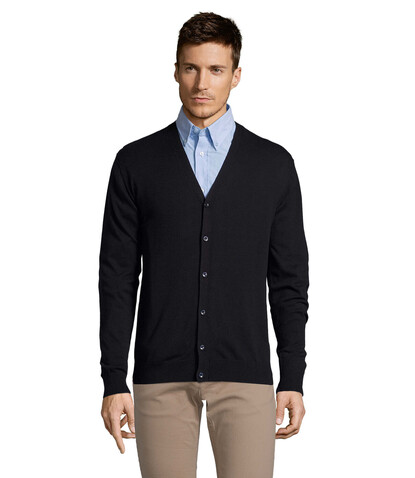 GOLDEN MEN V-NECK CARDIGAN - Navy bedrucken, Art.-Nr. S90011-NY-S GOLDEN MEN V-NECK CARDIGAN - Navy bedrucken, Art.-Nr. S90011-NY-S