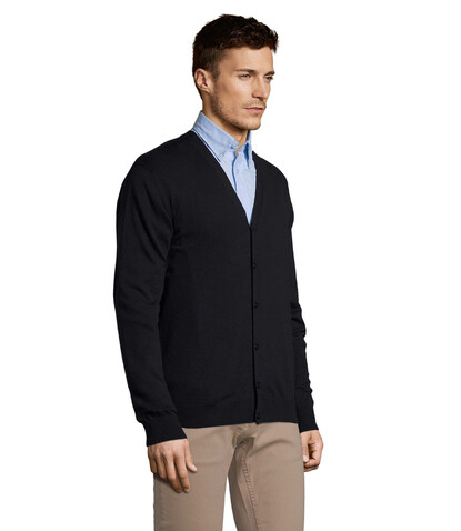 GOLDEN MEN V-NECK CARDIGAN - Navy bedrucken, Art.-Nr. S90011-NY-S GOLDEN MEN V-NECK CARDIGAN - Navy bedrucken, Art.-Nr. S90011-NY-S
