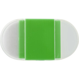 Bleistiftspitzer und Radiergummi Pauline | 2-in-1 – Hellgrün bedrucken, Art.-Nr. 029999999_6458